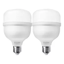 Kit 2 Lâmpadas Super Bulbo Alta Potência Led 20w 6500k Elgin Cor Da Luz Branco-frio 110v/220v