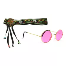 Fantasia Kit Hippie Com Faixa E Oculos