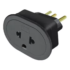 Adaptador Universal Para Tomada 3 Pinos Preto