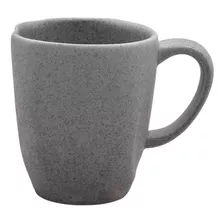 Taza Mug 340 Ml Cerámica Rosa Oxford Granito Ryo 6 Unidades Color Gris Oscuro