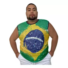 Camisa Regata Machão Masculina Treino Bandeira Plus Size Dry