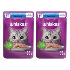 Sachê Whiskas Castrados 1+ Gato Adulto Sabor Peixe Sachê 85g