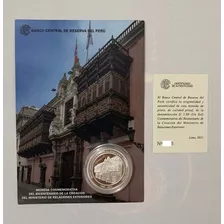 Moneda Plata Bicentenario Ministerio Relaciones Exteriores_