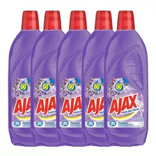 Kit Com 5 Limpador Diluível Ajax Festa Das Flores Lavanda 1l Cada