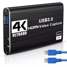 Placa Captura De Vídeo 4k 1080p 60fps Full Hd Usb 3.0 Hdmi