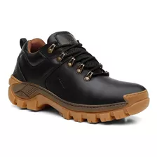 Bota Coturno Masculino Em Couro Cano Baixo Para Trabalho