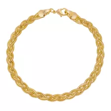 Pulseira Trançada Feminina Amoeto Semijoia Banhado Ouro 18k