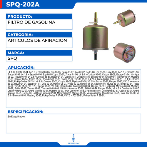 Filtro De Gasolina Mercury Lynx 1985-1987 L4 1.9 Foto 5