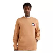 Moletom Tommy Hilfiger Masculino Motion Flag Taped Cáqui