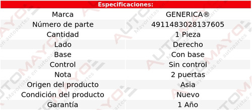 Un Espejo Derecho S/control Genrica Sunfire 1995-2005 Foto 2