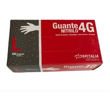 Guante Nitrilo 4g 100 Unidades Talla L