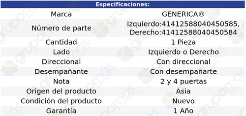 1 Luna C/direcc C/desemp Generica Tahoe Del 2007 Al 2014 Foto 2