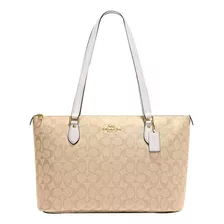 Bolsa Coach Gallery Tote Ch504 Imdqc Beige Acabado De Los Herrajes Dorado Color Caqui Diseño De La Tela Signature Canvas