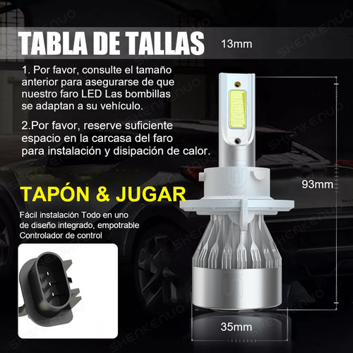 Para Escape 08-12 Ford 9008 5202 Kit De Faros Antiniebla Led Foto 5