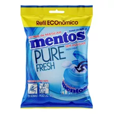 Goma De Mascar Fresh Mint Zero Açúcar Mentos Pure Fresh Pacote 56g 28 Unidades Refil Econômico