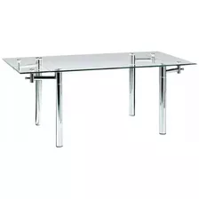 Mesa Vidrio Cromo Extensible Comedor 1,30x0,85x1,80cm Usada