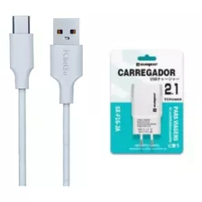 Kit Carregador Para Samsung Galaxy S9 Cabo 2 Metros E Fonte