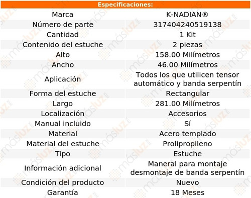 (1) Herram Banda Acc Gmc Sierra 1500hd V8 6.0l 01/03 Knadian Foto 3