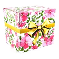 50 Caixinhas Personalizadas Floral Rosa - Até 350ml 