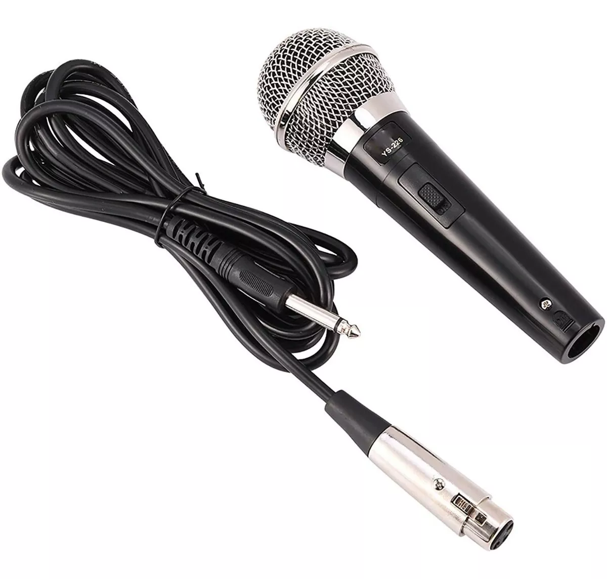 Microfone Dinamico Karaokê Com Fio P10 Para Caixa Locutor