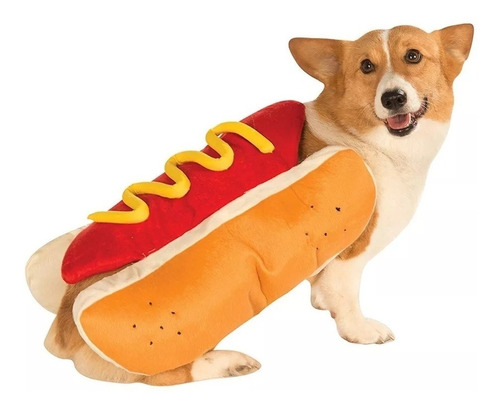 Traje Fantasia Realista Salsicha Hot Dog P/ Cães Gatos Pet