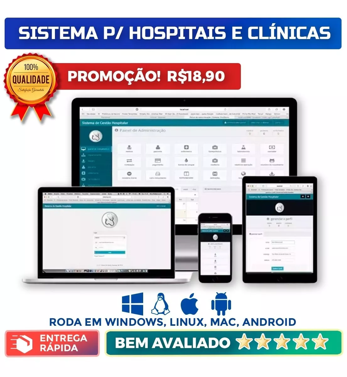 Script Php - Sistema Hospitais E Clínicas Médicas