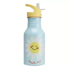 Garrafa Garrafinha De Água Alumínio Pack Me Happy Face 500ml