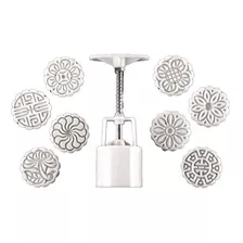 50g Mooncake Barrel Mold Com 8pcs Flower Selos Imprensa De M