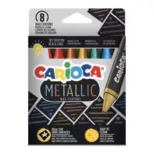 Crayones Metalizados Carioca X8 Colores Intensos Brillo