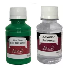 Ativador De Slime 100ml + 100ml Slime Basic Colors Green