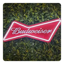 Painel Neon Led Budweiser C/ Acrílico Vermelho 50cm X 20cm 