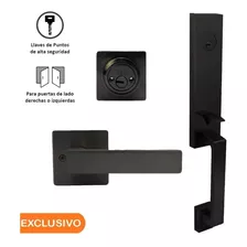 Cerradura Chapa Para Puerta Principal Elegante Yale Mx89584 Color Negro Con Bordes Latón Antiguo