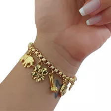 Pulseira Feminina Sorte Mau Olhado Olho Gordo Banhado Ouro