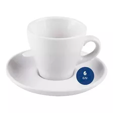 Set X 6 Taza Desayuno Te Con Plato Porcelana Verbano Monza