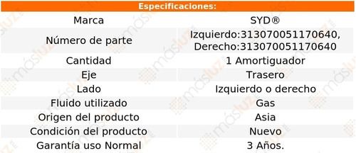 (1) Amortiguador Tra Gas Der O Izq Van Toyota 84/89 Syd Foto 2