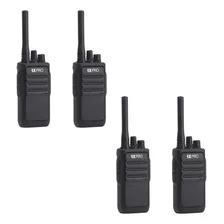 Kit 4 Radios Portátiles Radio Portátil Uhf 400-470 Mhz, 16ch Color Negro