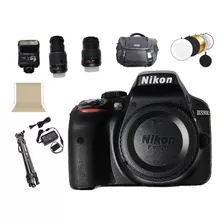  Nikon Kit D3300 + 2 Lentes + Accesorios Ii Dslr Color Negro