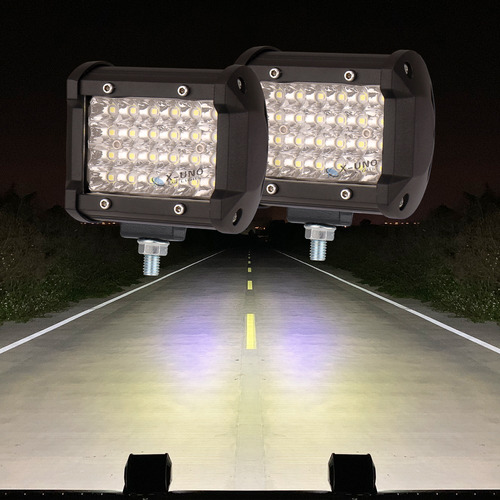 Par Faros 4''led Auxiliares 60w Triple-fila Jeep Rzr Suv 4x4 Foto 2