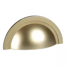 Puxador De Gaveta Concha Zen Shell - Dourado Fosco - 48mm