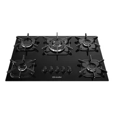 Cooktop Mueller 5 Bocas Preto Com Queimador Tripla Chama