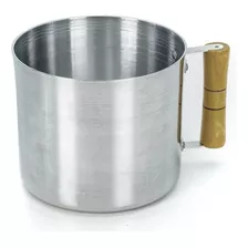 Leiteira Extra Forte Grande 22cm 6,5l Aluminio Cabo Madeira Cor Polido