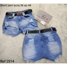 Short Jeans Feminino Lançamento Larah Jeans Modelo Novo- 452