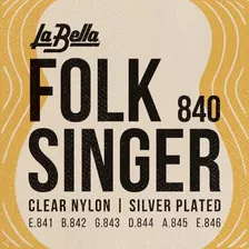 Cuerdas Nylon La Bella 840 Medium Folksinger Para Clásica 