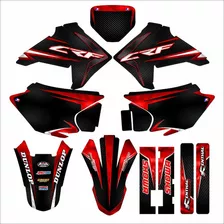 Kit Gráfico Crf 230 F Honda Adesivo 3m 0,50mm Carbono Red Cor Preto