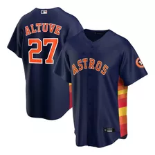 Camiseta Local Azul Oscuro Houston Astros 27# Altuve Jersey