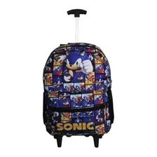 Sonic Mochila Escola De Rodinhas Com Brinde