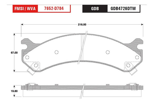 Balatas Trw Delantera Gmc Sierra 3500 Hd 2007 A 2010 Foto 2