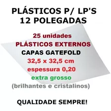 25 Plásticos P/ Lp Vinil Capa Gatefold Externos 0,20 Grosso