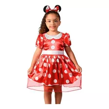 Fantasia Infantil Minnie Clássica Vestido Vermelho Novabrink