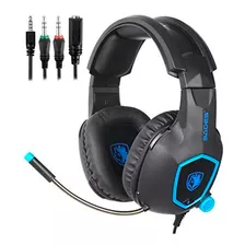 Auriculares Gamer Sades Sa818 Blue Micrófono Pc Ps4